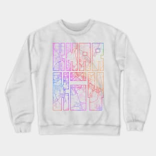 Kharkiv, Ukraine City Map Typography - Colorful Crewneck Sweatshirt